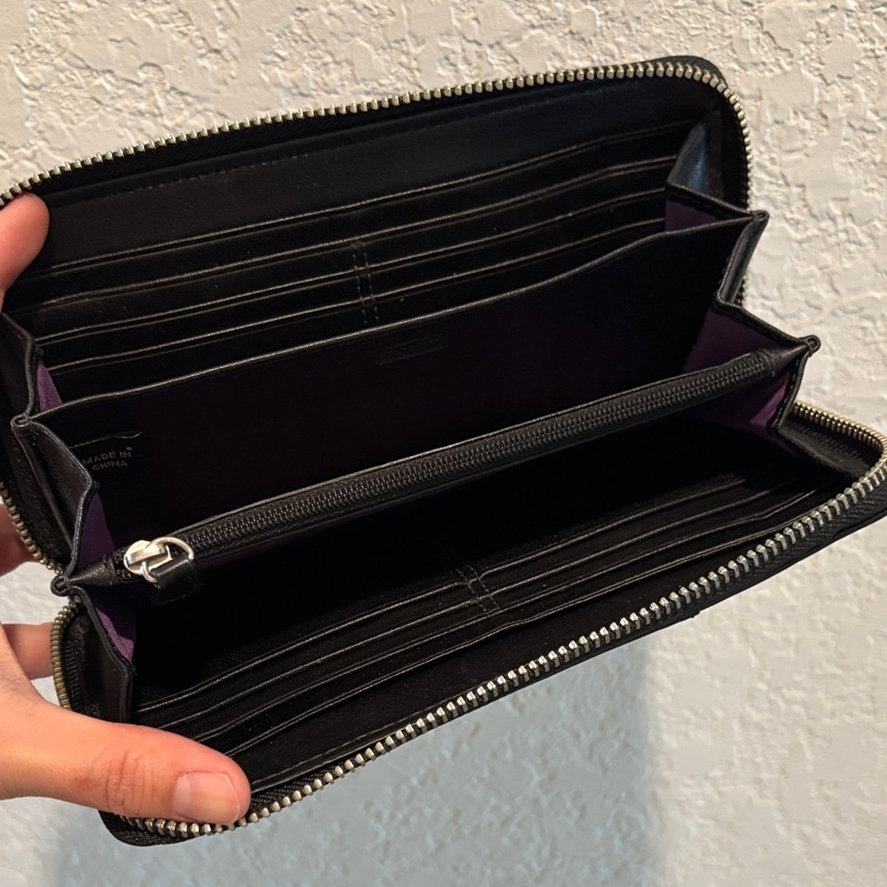 Coach Black Leather Zip Wallet - Picture 8 of 13